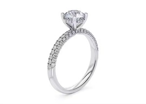 Oro blanco de 14 quilates 1.00CT Anillo de compromiso de solitario de Halo redondo con anillo de diamante cultivado en laboratorio de corte redondo para regalo de aniversario para ella - Product Image 2