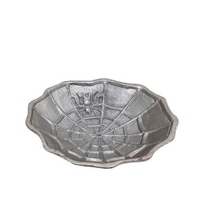 Bol rond en aluminium et fer Couleur argent et noir Bol décoratif pour Halloween et décoration de table Personnalisé - Product Image 2