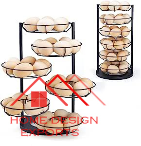 6 supports pour comptoir de cuisine Meilleures ventes Accessoires de cuisine Porte-oeufs et panier en fil de fer fini noir - Product Image 2