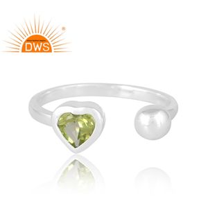 Vente chaude en argent Sterling péridot naturel bague en pierres précieuses conception personnalisée bijoux pour femmes cadeau pour elle - Product Image 3