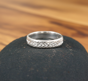 Bague en argent sterling 925 massif texturée pour femmes Style bohème classique pour les mariages, les anniversaires, les fiançailles, les fêtes Cadeau - Product Image 4