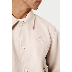 Blouson aviateur en satin personnalisable grande taille veste universitaire boutonnée décontractée à fermeture réversible respirante en coton d'automne vente en gros - Product Image 2