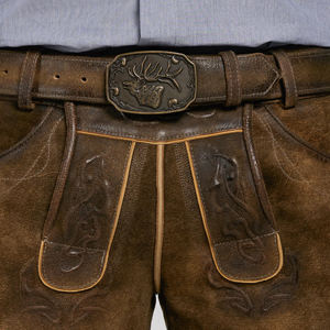 OEM Bavarian Lederhosen | Short en cuir allemand fait à la main pour hommes | Oktoberfest Festival Outfit - Product Image 5