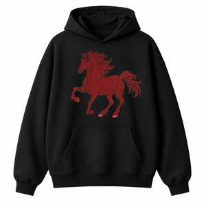 เสื้อฮู้ดดี้โอเวอร์ไซส์แบบหนาพิเศษพร้อมโลโก้ม้าวิ่งปักลาย ผ้าฝ้ายฟลีซพรีเมียม สตรีทแวร์สำหรับทุกเพศ รับผลิตแบบ OEM ODM - Product Image 4