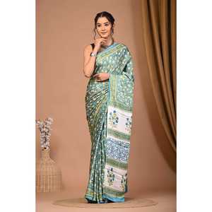 Sari de Seda Modal con Estampado Digital de Estilo Largo, Agradable al Tacto para Mujer - Product Image 1