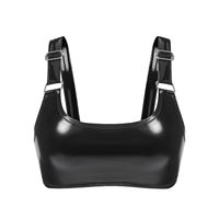 Femmes Wetlook cuir verni Latex soutien-gorge haut court pour Pole Dance Rave Festival Clubwear Sexy Rave fête vêtements dames Clubwear