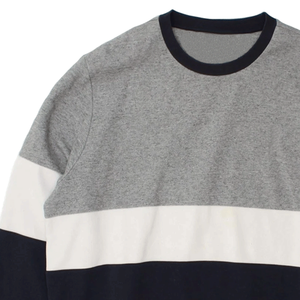 Men's Multicoloured Colourblock Crew Neck Cotton Blended Casual Sweatshirt Basics <b>Jumper</b> Top - Product Image 3