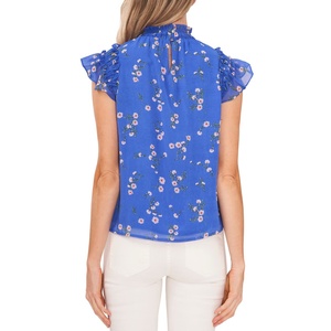 Camicetta Floreale CeCe con Maniche a Volant, Taglia Media, Elegante in Chiffon con Logo Ricamato Rosa Inglese e Decorazione in Pizzo, XL per Ufficio - Product Image 2