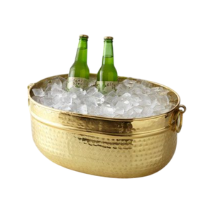 Elegant Luxury Brass Ice <b>Buckets</b> Golden Finished for Home Event Party Bar ware Wine Chiller Ice <b>Bucket</b> With Handle & <b>Lid</b> - Product Image 5