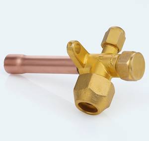 Vanne de dérivation à 3 voies de type S de 1/2 pouce, corps en laiton SAE à 45 degrés, tuyau en cuivre 23G, 800 PSI pour la connexion de charge de réfrigérant CVC - Product Image 6