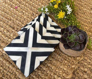 ชุดจานรองแก้วฝังกระดูกแบบทำมือที่เป็นที่ต้องการมากที่สุด สำหรับแก้วกาแฟหรือแก้วน้ำ และอุปกรณ์เสริมสำหรับบาร์ มีจำหน่ายในปริมาณมาก - Product Image 3