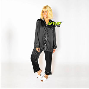 Style décontracté à manches courtes femmes pyjama ensemble femmes vêtements de détente pas cher deux pièces respirant Satin soie mariée femmes pyjama short ensemble - Product Image 5