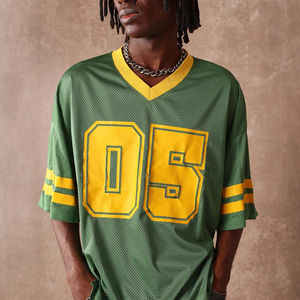 เสื้อเจอร์ซีย์อเมริกันฟุตบอลสไตล์เรโทรสตรีทแวร์สุดเทรนดี้ แบบครอป  ผ้าตาข่ายพิมพ์ลายแบบซับลิเมชั่น  ผ้าโพลีเอสเตอร์ 100% ระบายอากาศได้ดี - Product Image 1