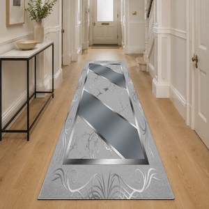 <b>RUGS</b> DEPOT LXDP-0004 Wholesale Grey Silver Contemporary Abstract Digital Printed Machine Washable Chenille Area <b>Rug</b> <b>Non</b> <b>Slip</b> - Product Image 5