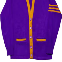 Nouveau design, logos personnalisés, style universitaire, cardigan d'hiver ample en tricot à col en V, fermeture boutonnée, pour sororité et école