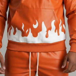 Ensemble de survêtement en cuir pour homme à prix avantageux, nouveau design, léger, impression de logo personnalisée, vêtements décontractés, survêtements en cuir pour homme - Product Image 6