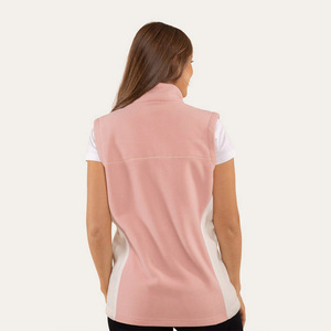 Chaleco de lana polar para mujer con logotipo personalizado bordado, chaleco cálido de invierno sin mangas para exteriores, chaleco de chaqueta de lana OEM al por mayor - Product Image 4