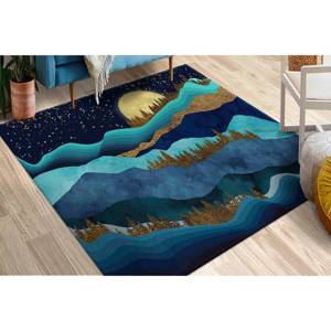 Tapis Paysage Forêt Dorée : Vue sur la Montagne Bleue, Tapis d'appoint Doux, Tapis à Poils Longs - Product Image 4