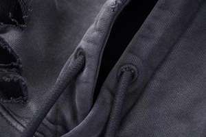 Sudadera con capucha extragrande de felpa francesa de 450 g/m², 100 % algodón, con hombros caídos, efecto desgastado, desteñido al sol y lavado ácido, precio al por mayor - Product Image 2