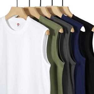 Summer <b>Mens</b> Cotton <b>Vest</b> Solid Color <b>White</b> Black Various absorbing Breathable Sports Sleeveless T-Shirts - Product Image 1