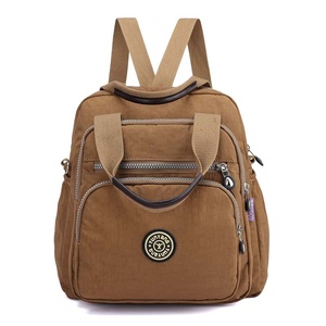 Black Nylon Softback <b>Backpack</b> Zipper Closure Detachable Straps <b>Large</b> Capacity Travel Women's <b>Backpack</b> - Product Image 2