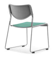 Coussin en tissu de chaise de bureau sans bras de conception moderne GS-G2041B empilable et raccordable pour l'installation gratuite de formation scolaire