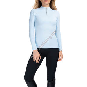 Ropa ecuestre reflectante ligera de manga larga transpirable personalizada, camisetas de equitación para mujer para mayor seguridad y visibilidad - Product Image 1