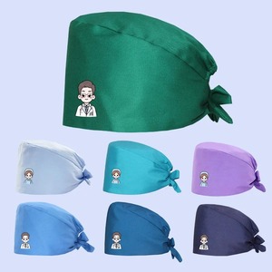 Gorros médicos de algodón para mujer, gorros ajustables para el cuidado de mascotas, gorro de trabajo de enfermería, gorro quirúrgico de Color sólido, accesorios de enfermería - Product Image 6