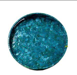 ถาดเสิร์ฟไม้หรูหราทำมือ ประดับด้วยกระดูกงูและมุก งานฝีมือตกแต่งบ้าน ของขวัญแต่งงาน ทนทาน ใช้เป็นของตกแต่งกลางโต๊ะกาแฟ - Product Image 3