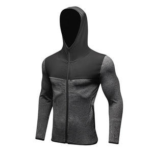 Wholesale Polyester Compression <b>Gym</b> Running Exercise Fitness Men'S Zipper Tracksuit Track Full <b>Zip</b> <b>Jacket</b> Hoodie for Men - Product Image 4