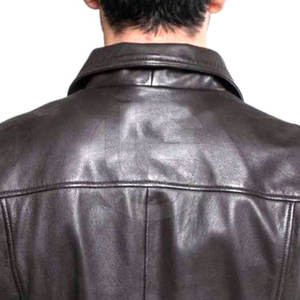 Meilleure vente Veste en cuir de mouton marron noir pour homme coupe-vent et élégante pour la vente en gros de vestes de moto - Product Image 4