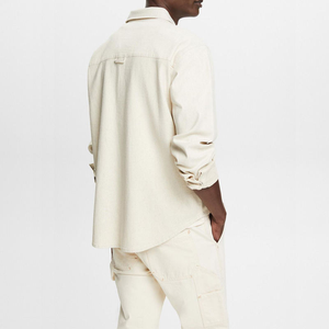 แจ็คเก็ตบอมเบอร์ทรงหลวมสไตล์ไฮสตรีทสำหรับผู้ชาย ผ้าทวิลล์คอตตอนทอแบบสั่งทำ ดีไซน์ใหม่สำหรับฤดูหนาว ระบายอากาศได้ดี เป็นมิตรกับสิ่งแวดล้อม - Product Image 4