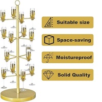 Présentoir à cocktails en fer à trois niveaux pour fêtes, brunchs nuptiaux, présentation de coupes à martini - Portable, pliable, durable, imperméable