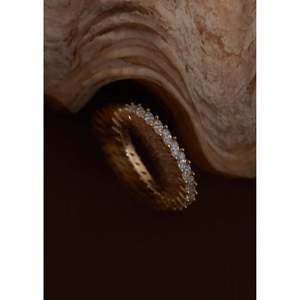 Yellow Gold Petite Marquise Eternity <b>Ring</b> 10k Fine Jewelry with Geometric Cut Diamond <b>Dainty</b> Wedding Style - Product Image 3