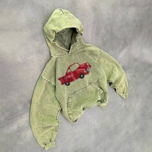 Sweat à capuche d'hiver en molleton épais 380-500 g/m² de qualité supérieure, brodé, délavé, vierge, avec logo DTG, coupe régulière, long, du fabricant OEM - Product Image 2