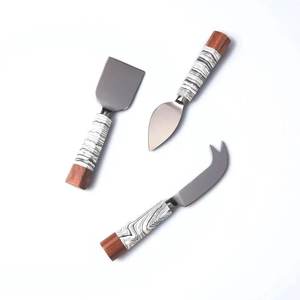 Precios bajos de venta Hotel & Restaurant Ware Juegos de queso Juego de esparcidor de queso con mango de mármol de acero inoxidable chapado en oro - Product Image 6