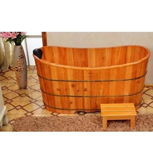 Decoración de baño tradicional con bañera independiente de madera, producto más vendido de Vietnam, 99GD - Product Image 3