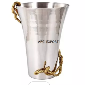 Design attrayant Calla Lilly Flower Vases à fleurs décoratifs en métal créatif avec des Vases faits à la main de couleur or et blanc d'Inde - Product Image 6