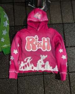 เสื้อฮู้ดผู้ชายพิมพ์ลายพัฟแบบกำหนดเองเสื้อฮู้ดแนวสตรีทซักด้วยกรดมีน้ำหนักมากโลโก้แบบกำหนดเอง - Product Image 1