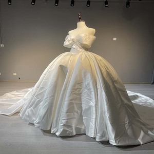 Robe de mariée à épaules dénudées, manches courtes, élégante, Maxi, pour femmes, 1001 - Product Image 1