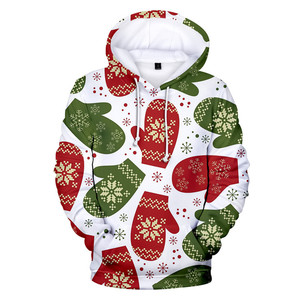 Sudaderas y sudaderas de algodón Térmico 100% Algodón Fleece Sudaderas CON CAPUCHA DE Navidad Sudadera de bolsillo de Navidad Sudaderas con capucha Pullover - Product Image 1