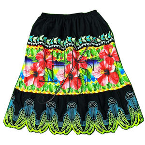 Traditional Micronesian Style Full Embroidery <b>Skirts</b> <b>Women</b> High Quality Cotton Fabric Embroidered Pohnpei <b>Skirt</b> - Product Image 1