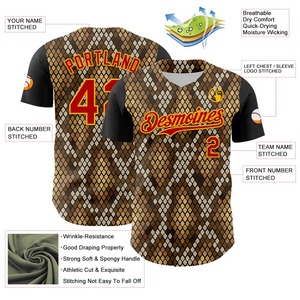 เสื้อเบสบอลพิมพ์ลายทางผ้าโพลีเอสเตอร์100% เสื้อเบสบอลกำหนดสีได้เอง - Product Image 3