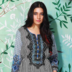 Traje de viscosa bordado Tawakkal Azure - 3978-A - Product Image 1