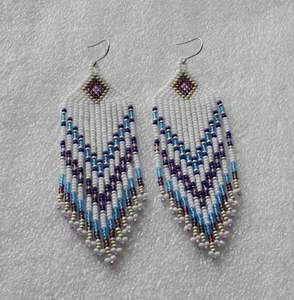 Handmade Bohemian Glass Seed <b>Beaded</b> Earrings - Product Image 5