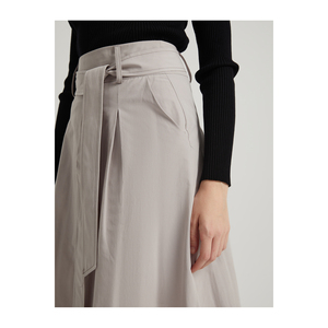 กระโปรงมิดิผ้าคอตตอนผสมคุณภาพสูงสำหรับผู้หญิงพร้อมเข็มขัด - Product Image 6