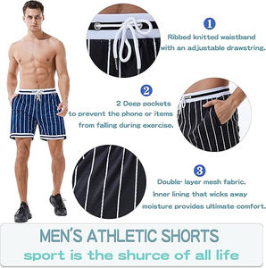 Pantalones cortos de malla para hombre, pantalones cortos atléticos de 6 pulgadas, tela transpirable para gimnasio y entrenamientos, joggers, Fitness, entrenamiento atlético, gimnasio - Product Image 4