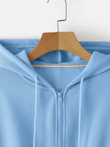 Sudadera Corta con Cremallera para Mujer, de Alta Calidad, con Mangas Largas, Estampado de Calidad, Diseño Sólido, Transpirable, para Mujeres/Niñas - Product Image 4