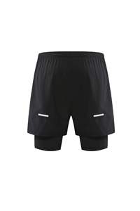 Pantalones cortos deportivos de secado rápido informales para hombre con logotipo personalizable OEM, Forro fino de verano, cargo elástico, patrón sólido para correr de tres puntos - Product Image 4