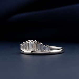 À la mode 14k or diplôme diamant nidification 1.20ct baguette coupe laboratoire cultivé diamant mariée mariage fiançailles diadème bague en diamant - Product Image 2